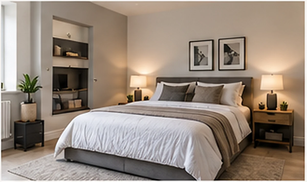 Garage conversion bedroom concept