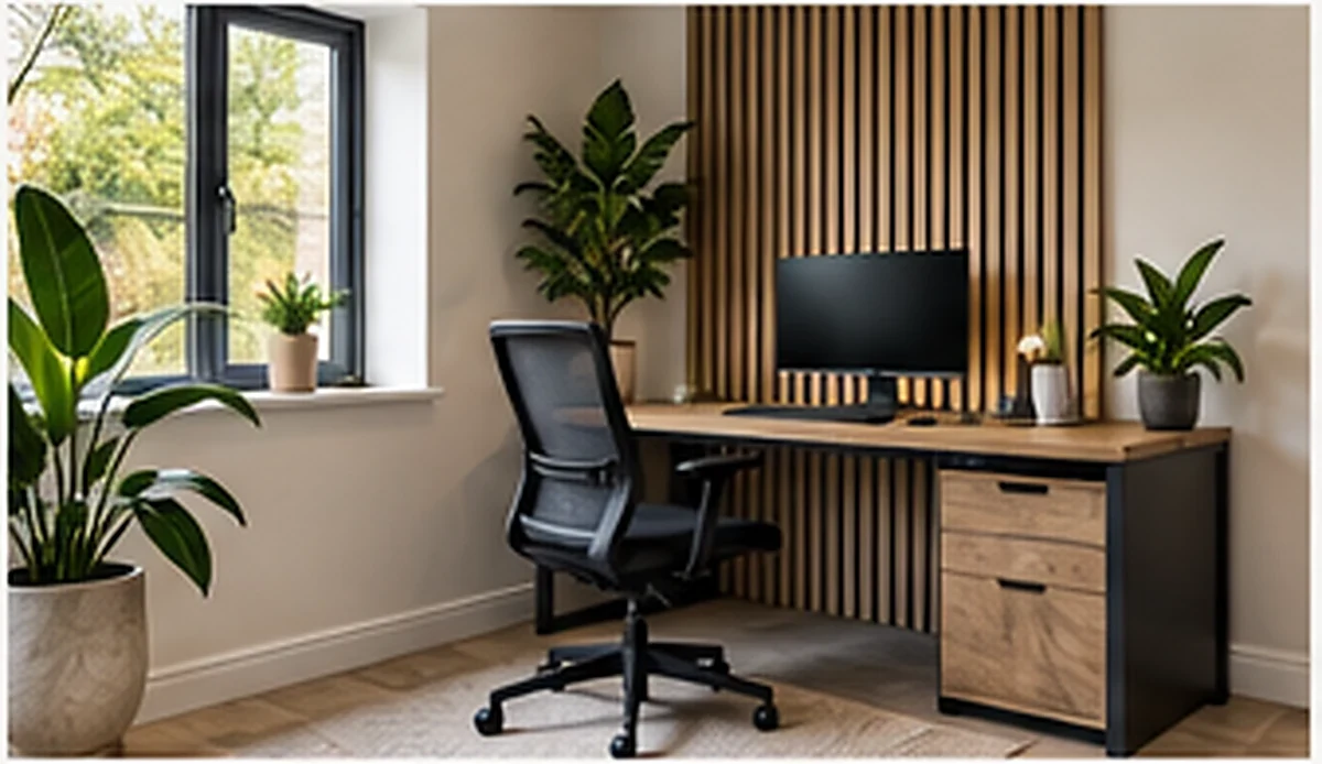 Warm modern home office conversion